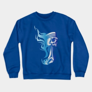 Piston in Blue Fire Crewneck Sweatshirt